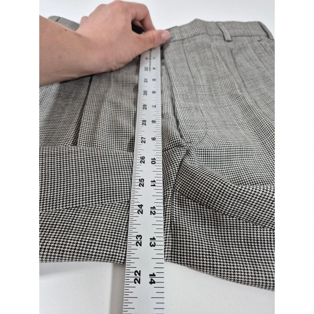 VTG John Alexander Wool Dress Pants Men's 36x36 Gray Check Pleated